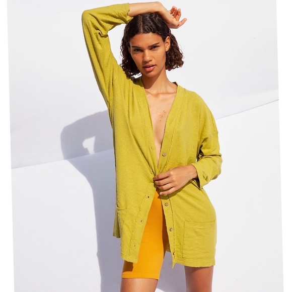 Free People Take A Walk Cardigan in Green - Picture 2 of 4